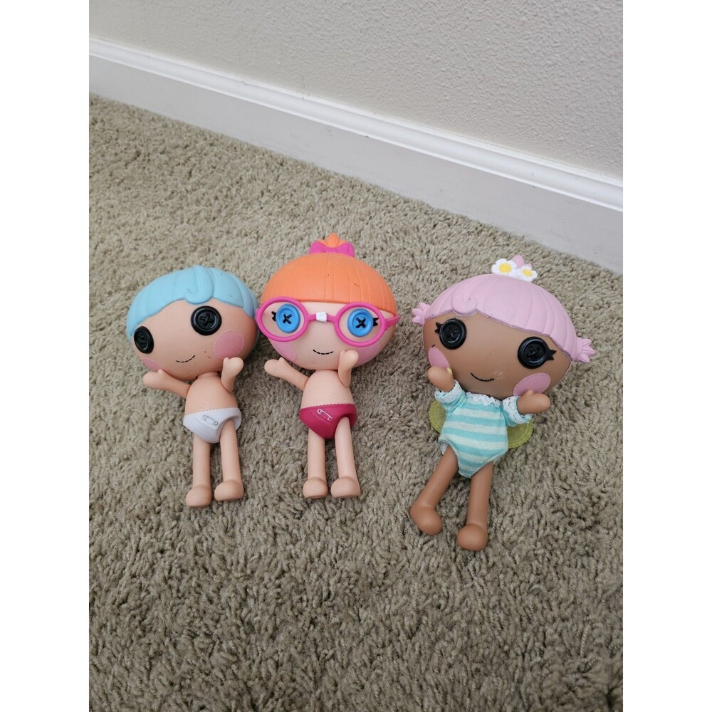 Lalaloopsy Babies Dolls Lot of 3 Blue Pink Orange Hair Figures Replacement TLC